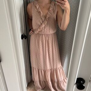 Elegant Pink Ruffle Dress